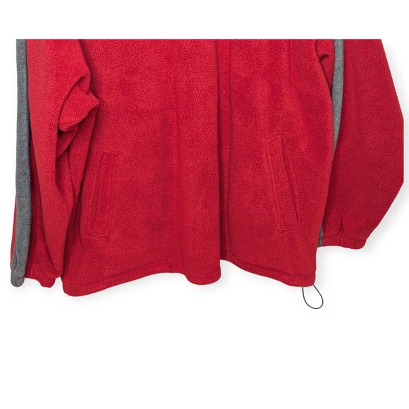 Vintage Big Dogs Red and Gray Fleece 1/4 Zip Pullover Jacket Men's 2XL - Picture 4 of 14